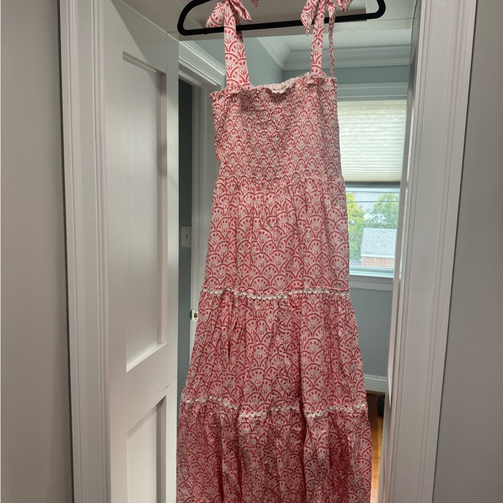 Mon Coco Lucy convertible Pink and White Midi Dress